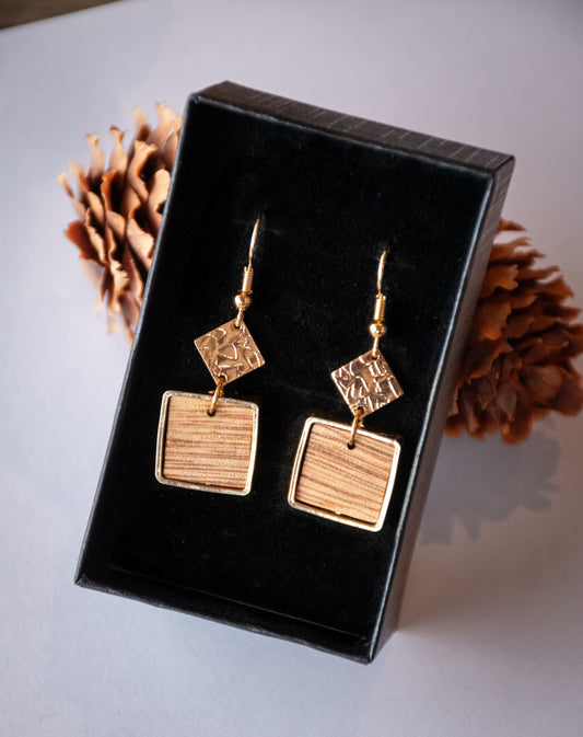 Boucles d’oreilles en bois