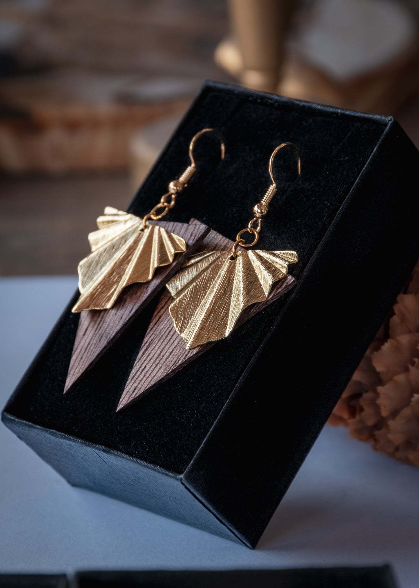 Boucles d’oreilles en bois