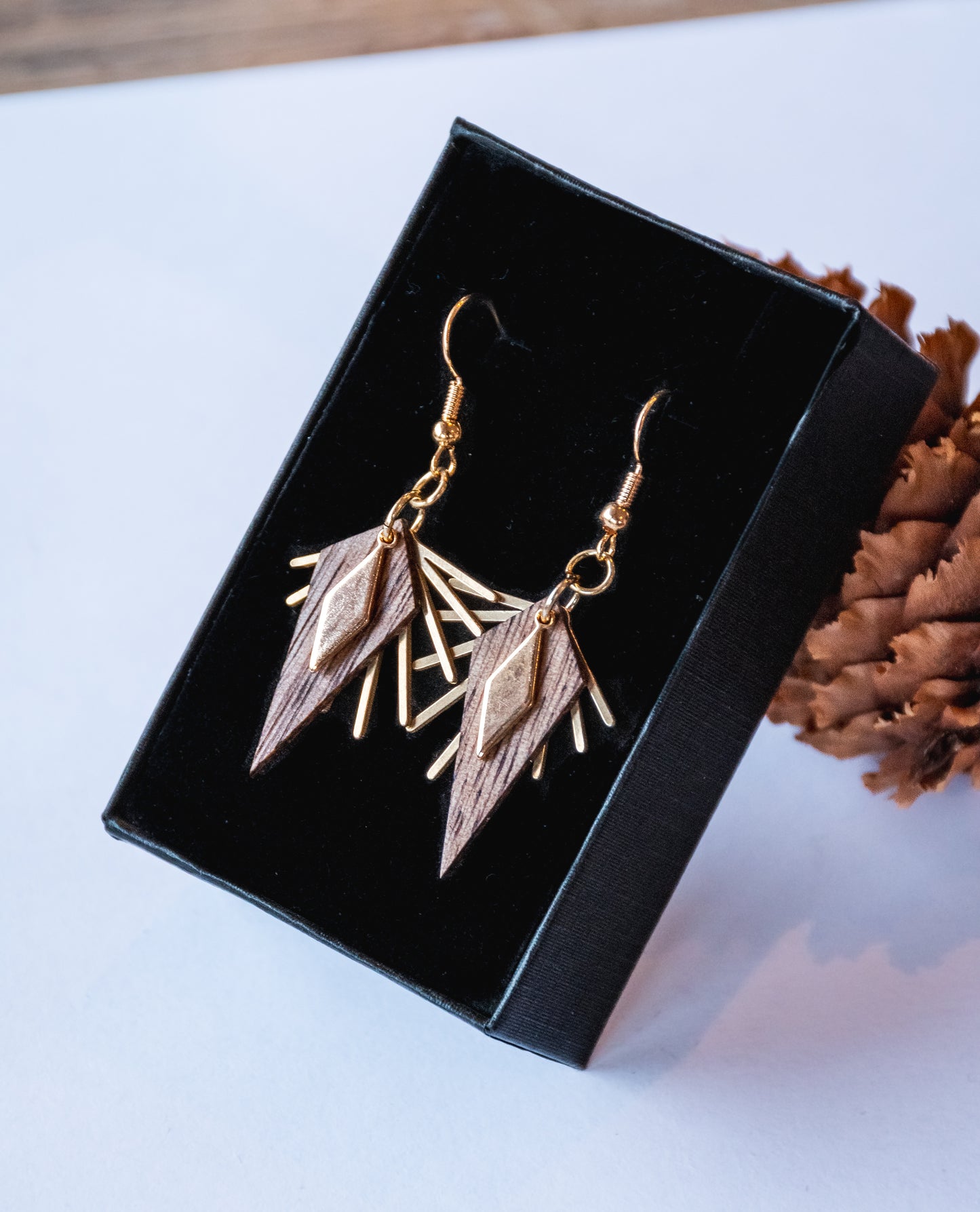 Boucles d’oreilles en bois