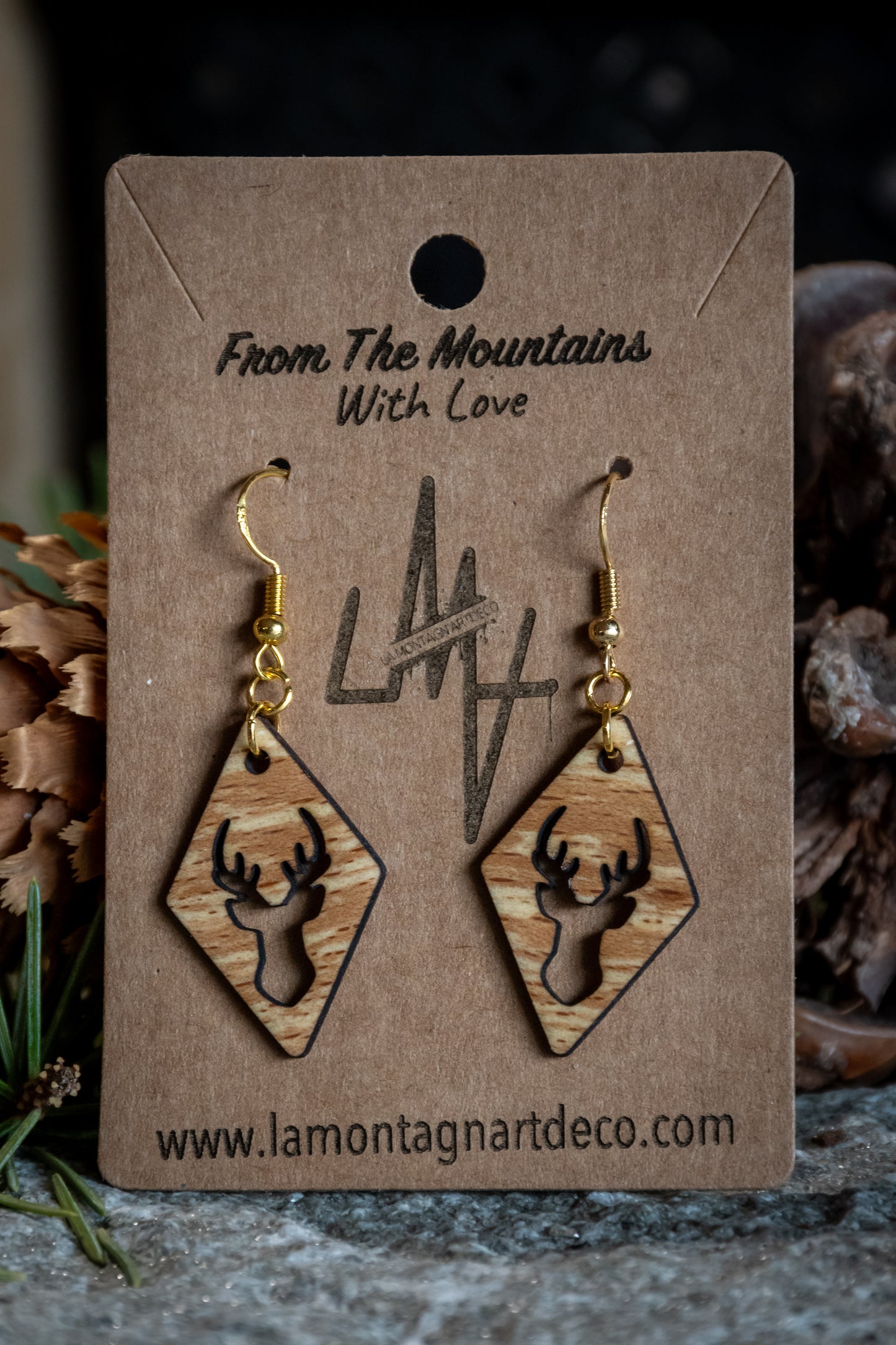 Boucles d’oreilles en bois