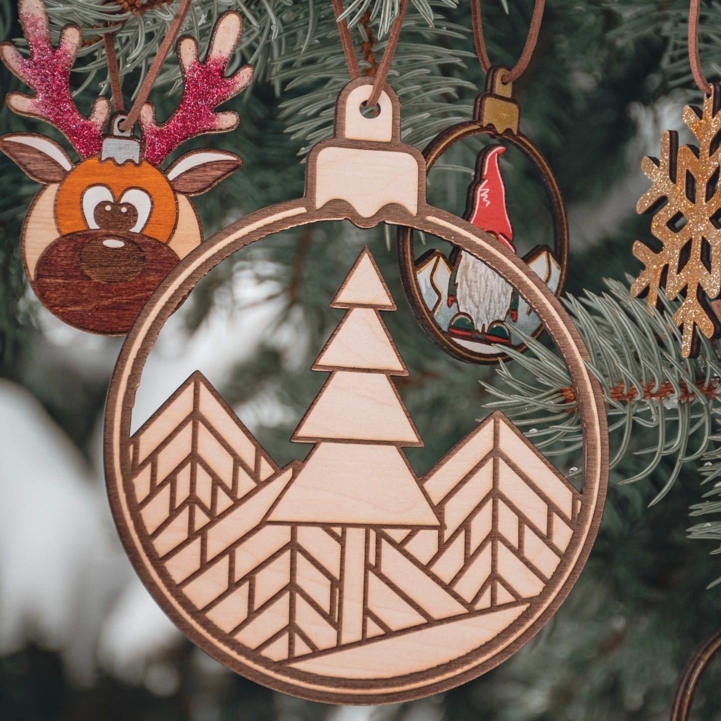 Boules de Noël en bois XXL