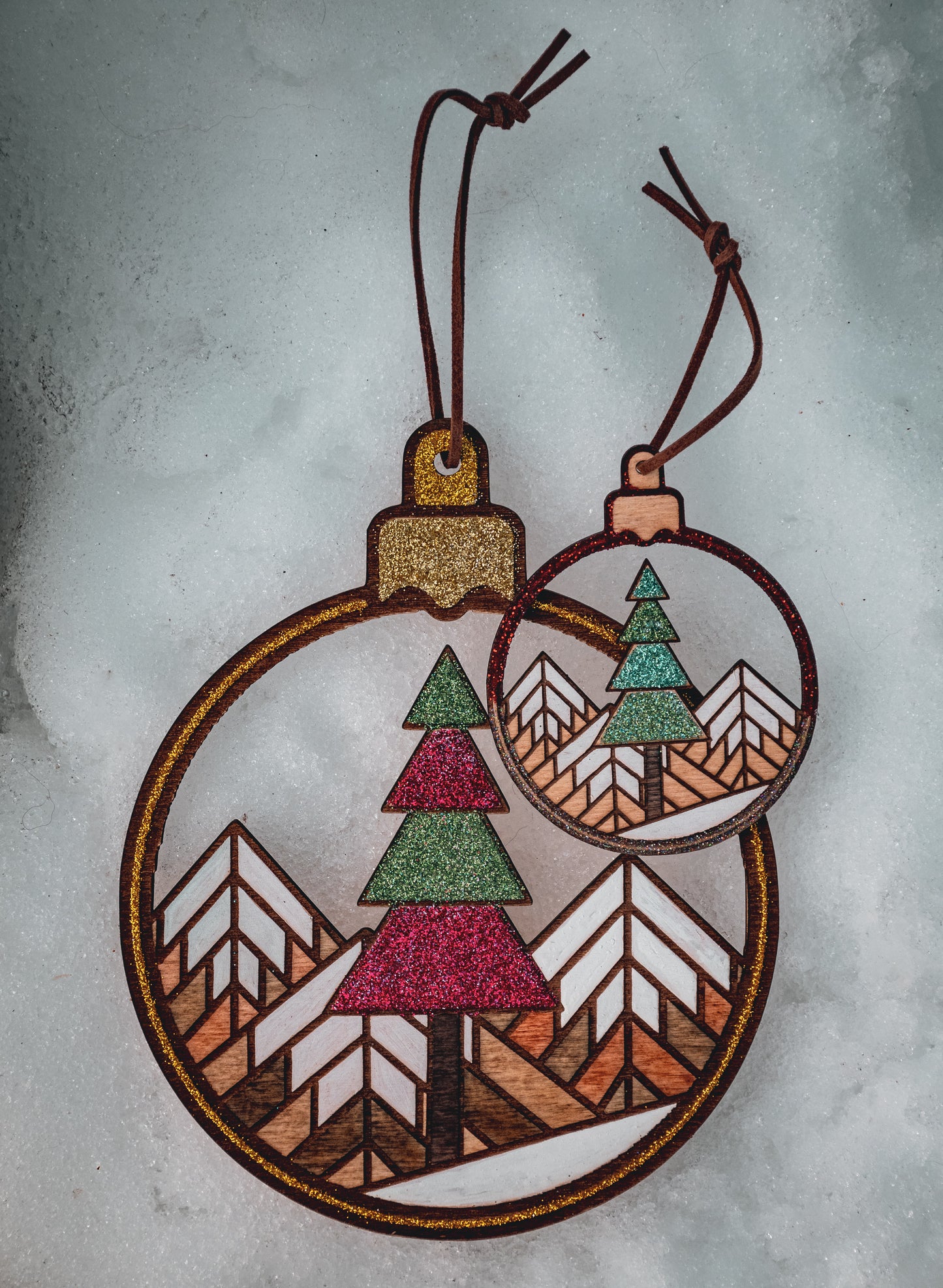 Boules de Noël en bois XXL