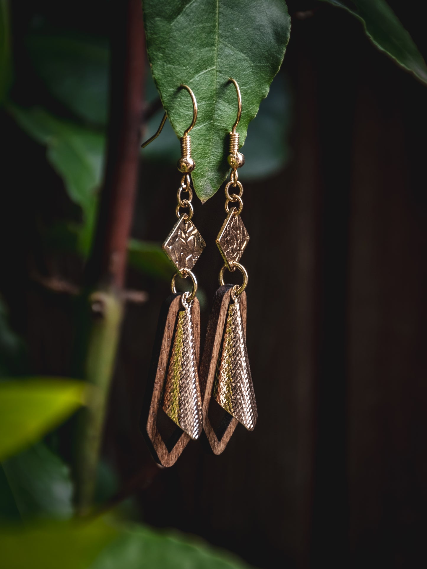 Boucles d’oreilles en bois