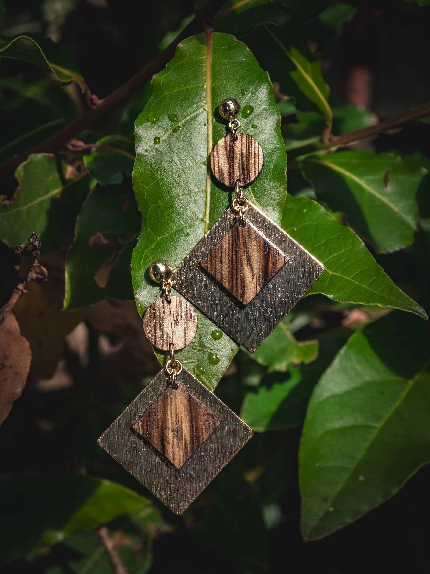 Boucles d’oreilles en bois