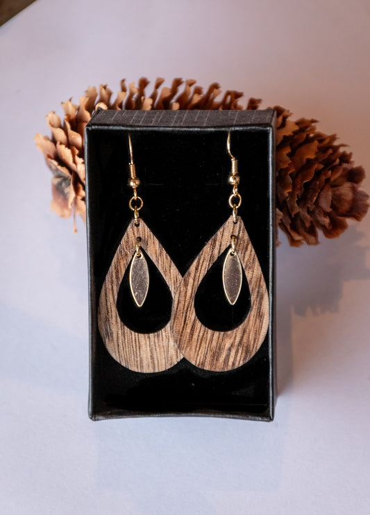 Boucles d’oreilles en bois