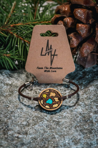 Bracelet en bois et cuir