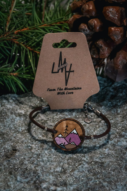 Bracelet en bois et cuir