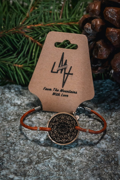 Bracelet en bois et cuir