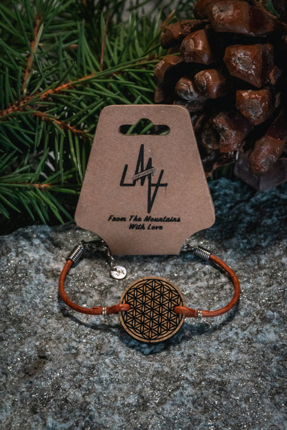 Bracelet en bois et cuir