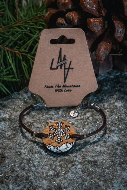 Bracelet en bois et cuir