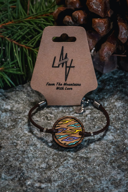 Bracelet en bois et cuir