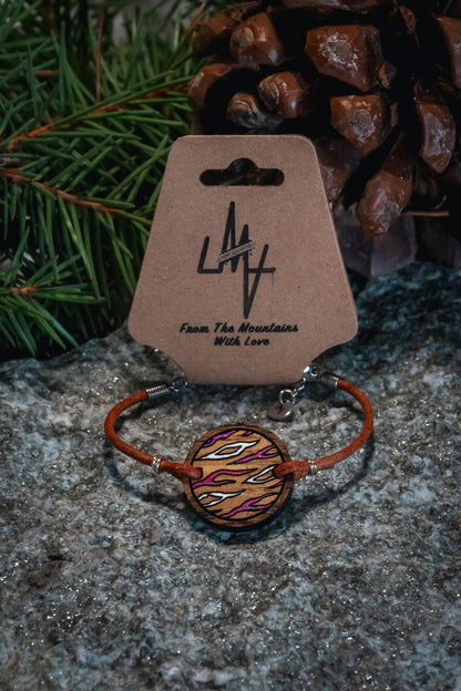 Bracelet en bois et cuir