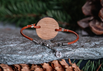 Bracelet en bois et cuir