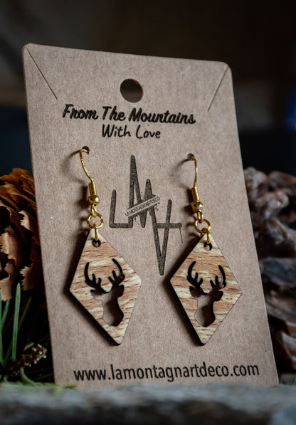 Boucles d’oreilles en bois