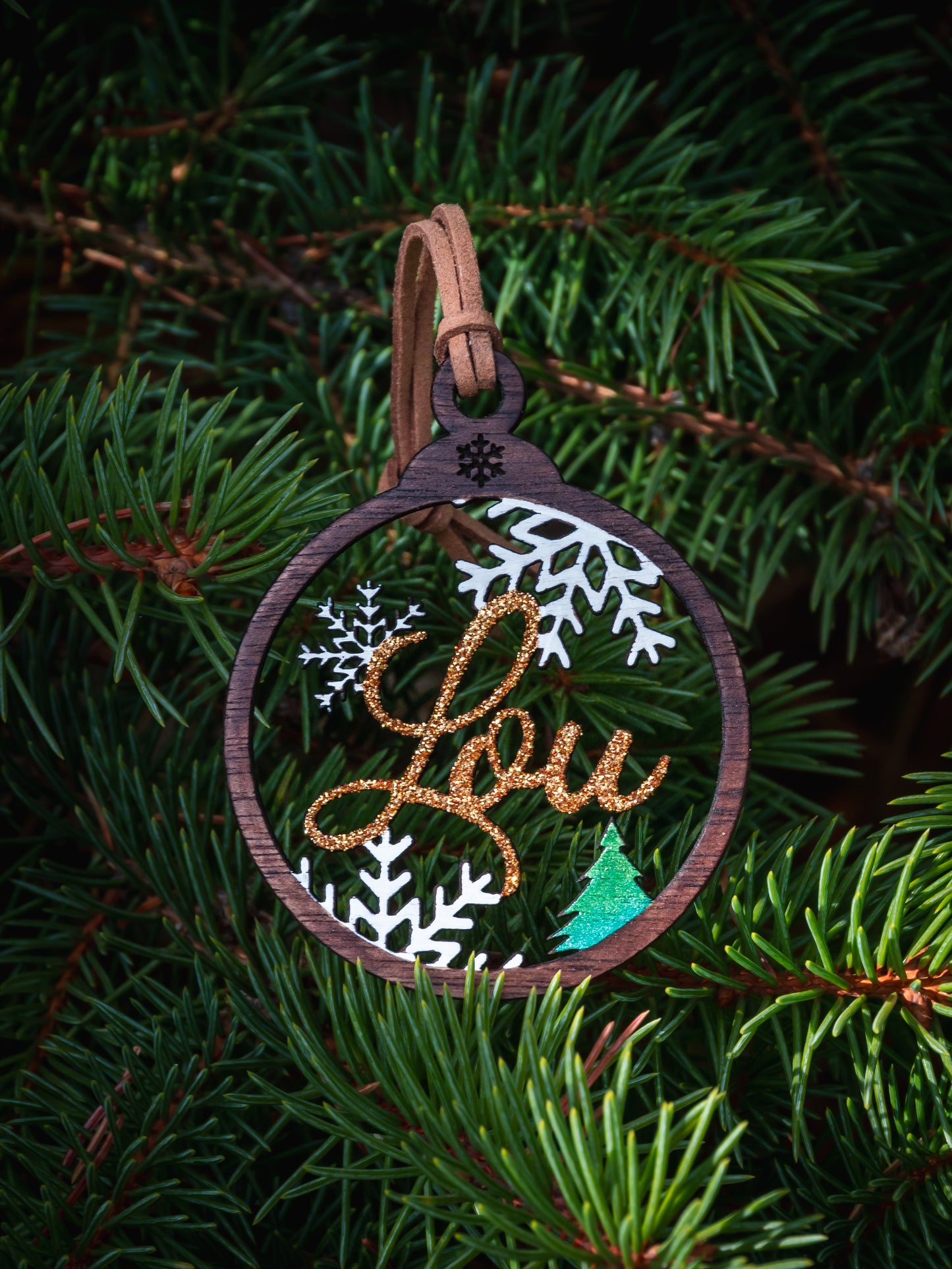 Boule de Noël en bois