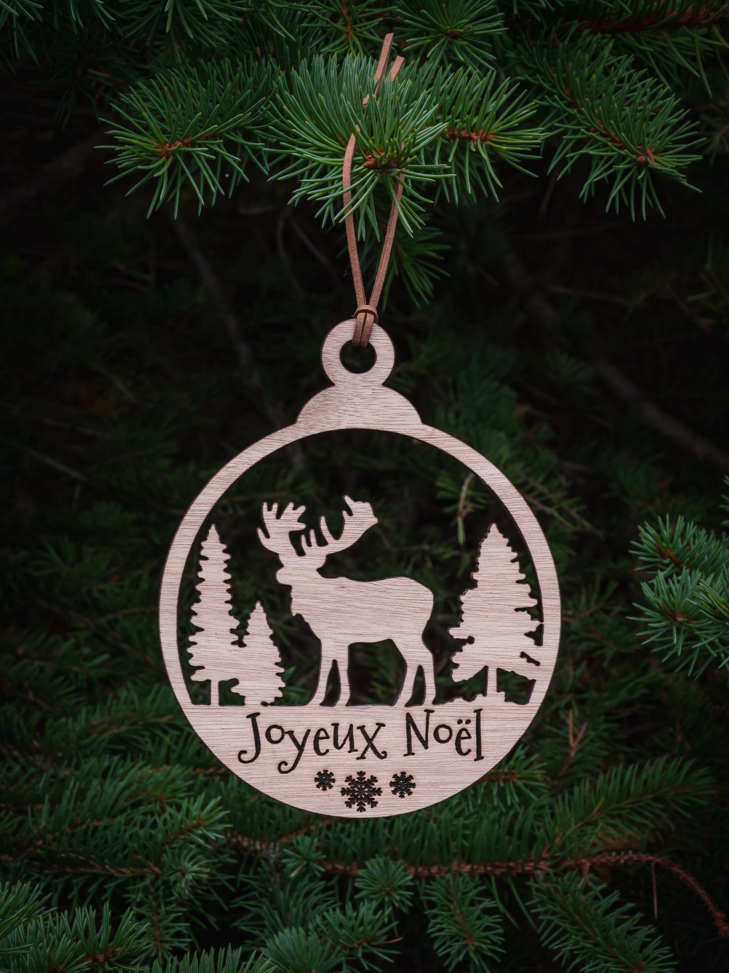 Boule de Noël en bois à peindre