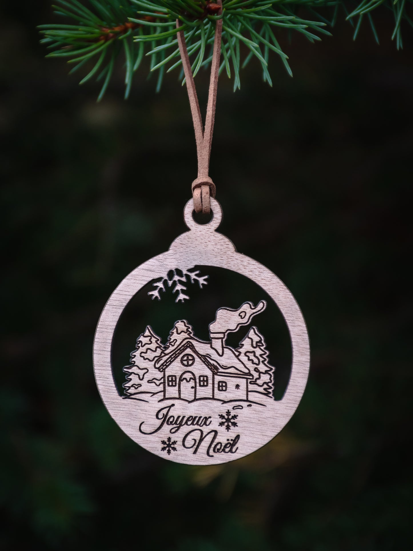 Boule de Noël en bois à peindre