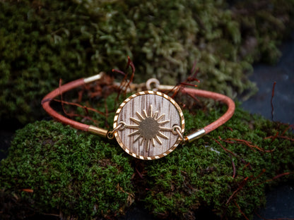Bracelet en bois et cuir