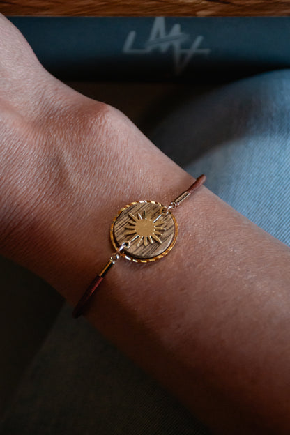 Bracelet en bois et cuir