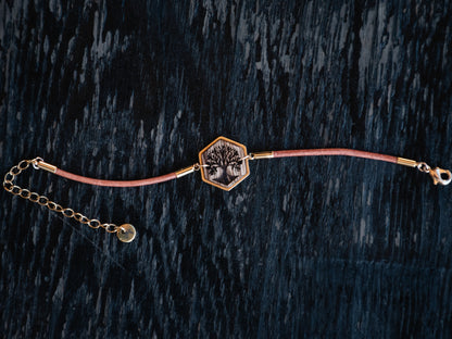 Bracelet en bois et cuir