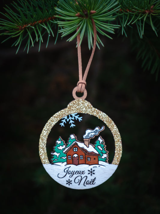 Boule de Noël en bois