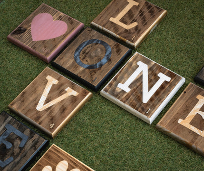 Lettres de Scrabble en bois XXL (10cm) – Décoration murale personnalisée