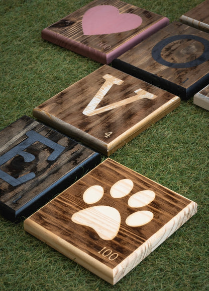 Lettres de Scrabble en bois XXL (20cm) – Décoration murale personnalisée
