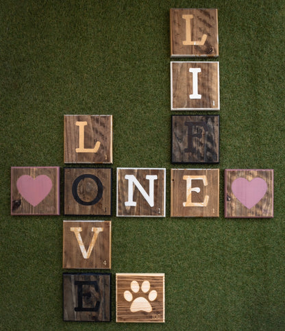 Lettres de Scrabble en bois XXL (10cm) – Décoration murale personnalisée