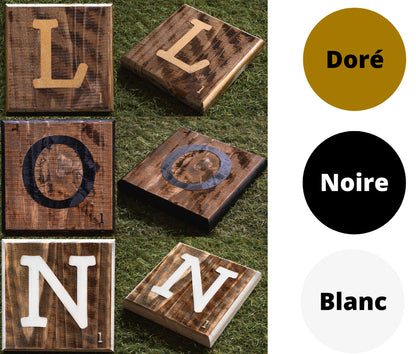 Lettres de Scrabble en bois XXL (10cm) – Décoration murale personnalisée